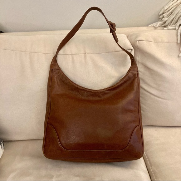 Authentic CHANEL Caviar Hobo Shoulder Bag - Cognac Brown - Picture 6 of 16